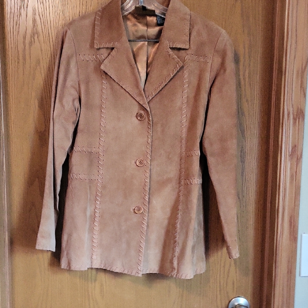 Vintage Saddle Ridge Women's Tan Leather Blazer